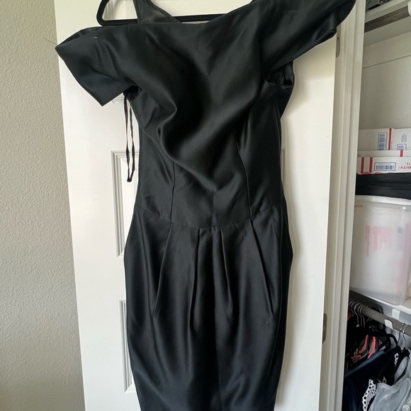 Vintage Victor Costa Dress Organza Off the Shoulder Sculpeted Low Back Size 6 - Picture 8 of 10